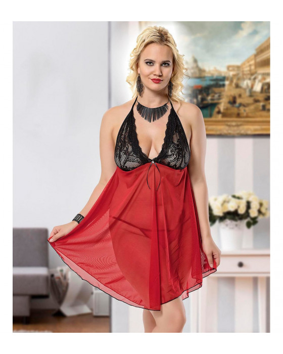 Lily Bianca Kırmızı Gecelik Takımı-5002